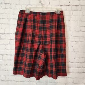VTG. Pendleton 100% Wool Tartan Pleated Lined Walking Plaid Shorts Women's S